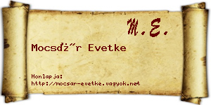 Mocsár Evetke névjegykártya